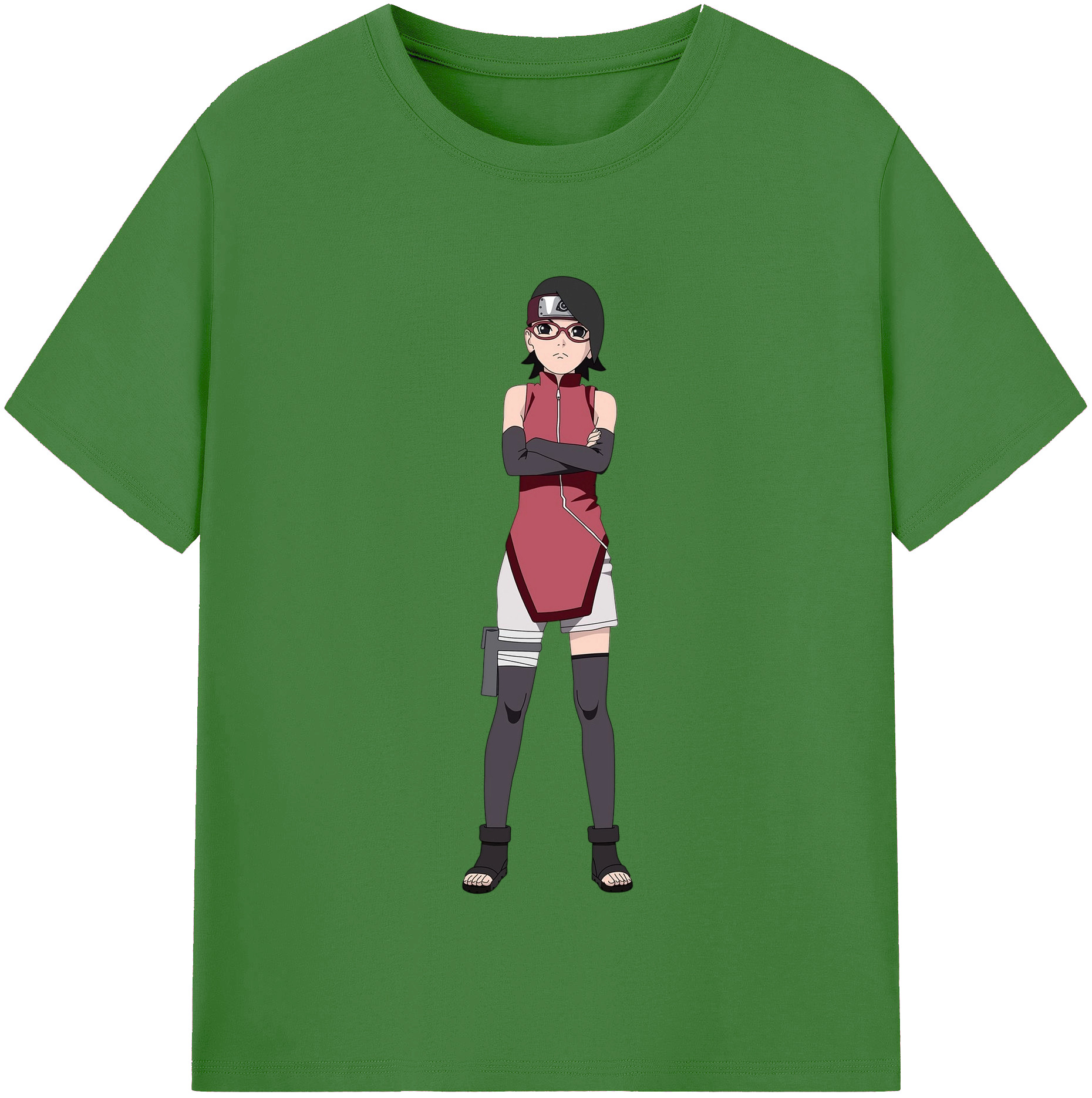 （画像用） NARUTO -ナルト- うちは サラダ Uchiha Sarada レディースカジュアルプリントTシャツ（綿100％）